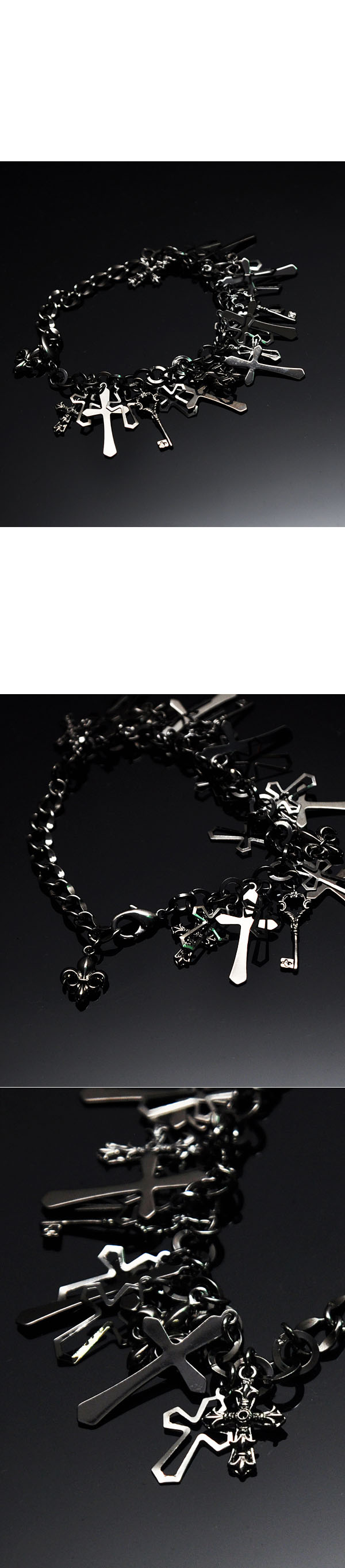 Accessories :: Bracelets :: Last 1) Dark Punk Gothic Edge Multi Charm